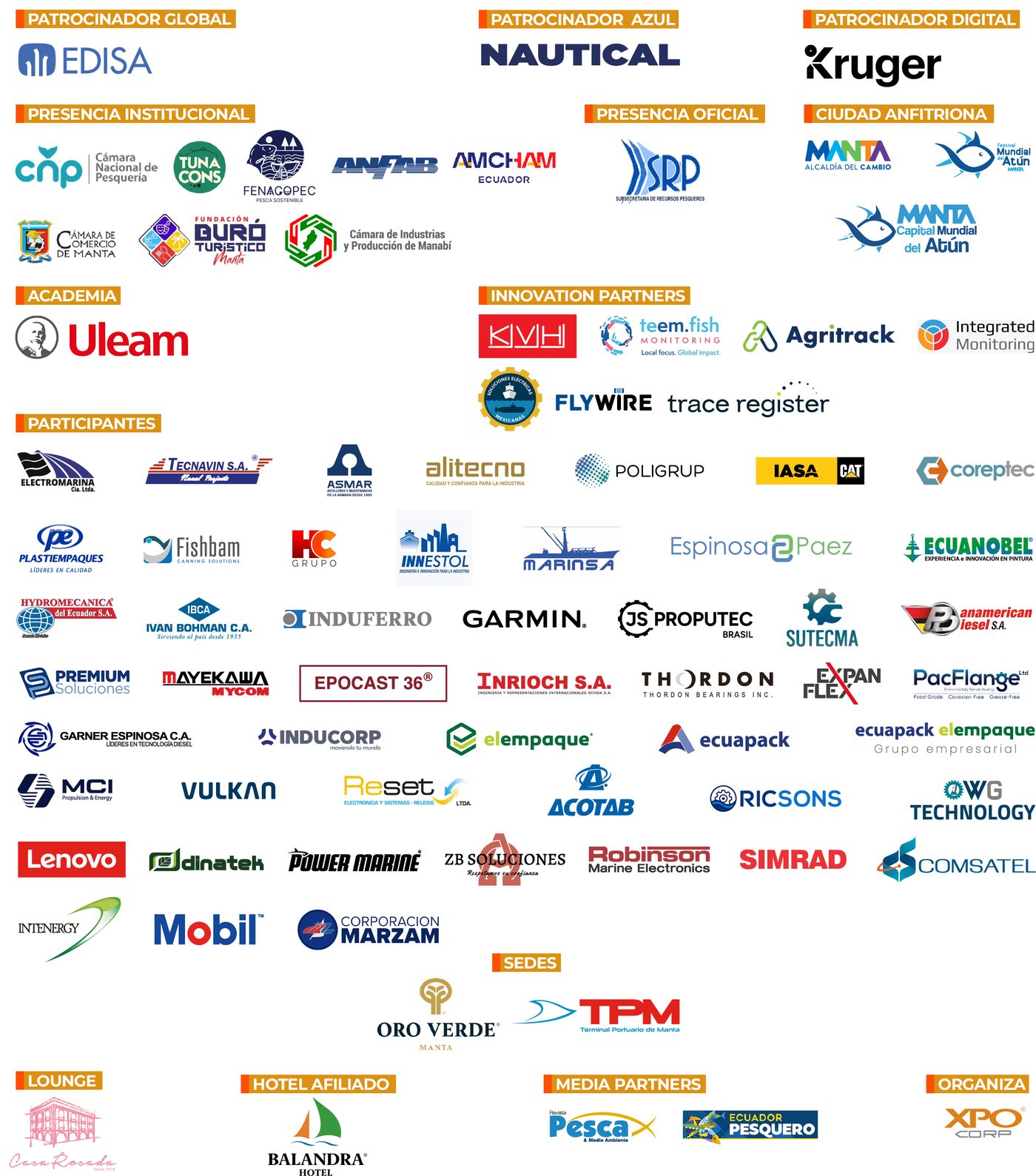 Patrocinadores, aliados y participantes de Expopesca + BIH LATAM 2026